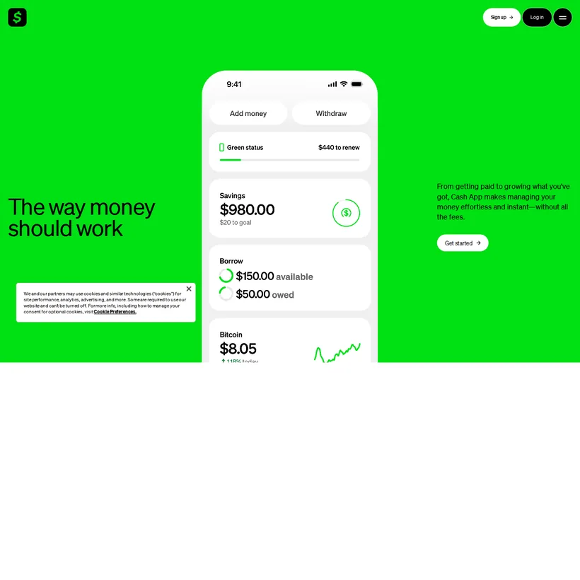 Cash App — desktop